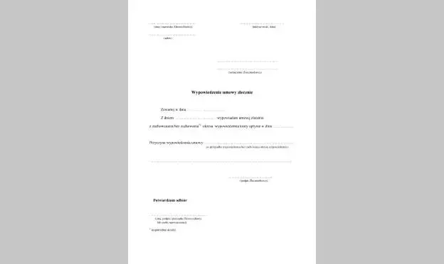 Jak napisać wypowiedzenie umowy zlecenia - wzór i ważne informacje